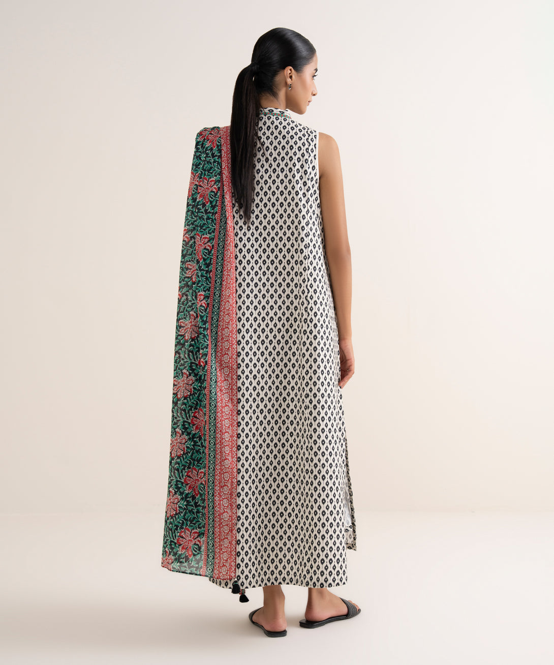 Women's Unstitched Cotton Printed Multi 3 Piece Suit