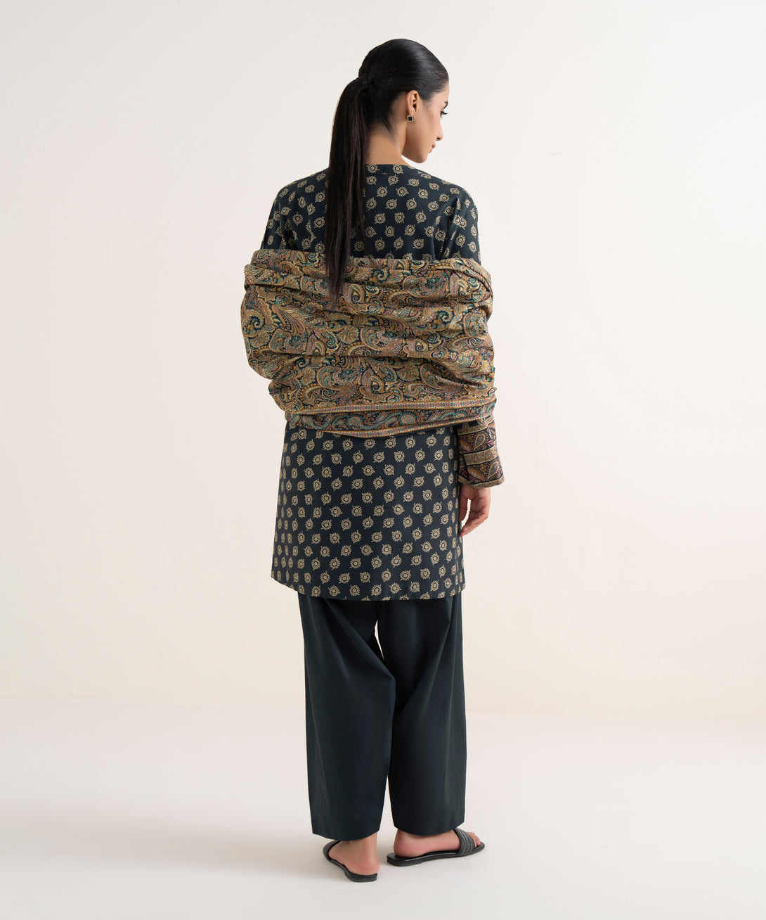 Women's Unstitched Cotton Printed Multi Three Piece Suit
