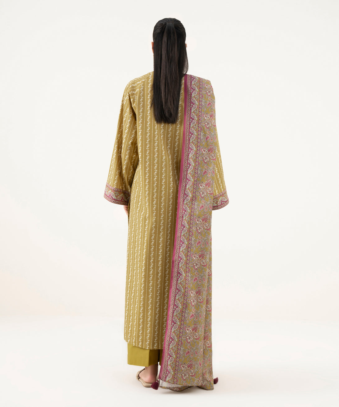 Women's Unstitched Cotton Printed Multi Three Piece Suit