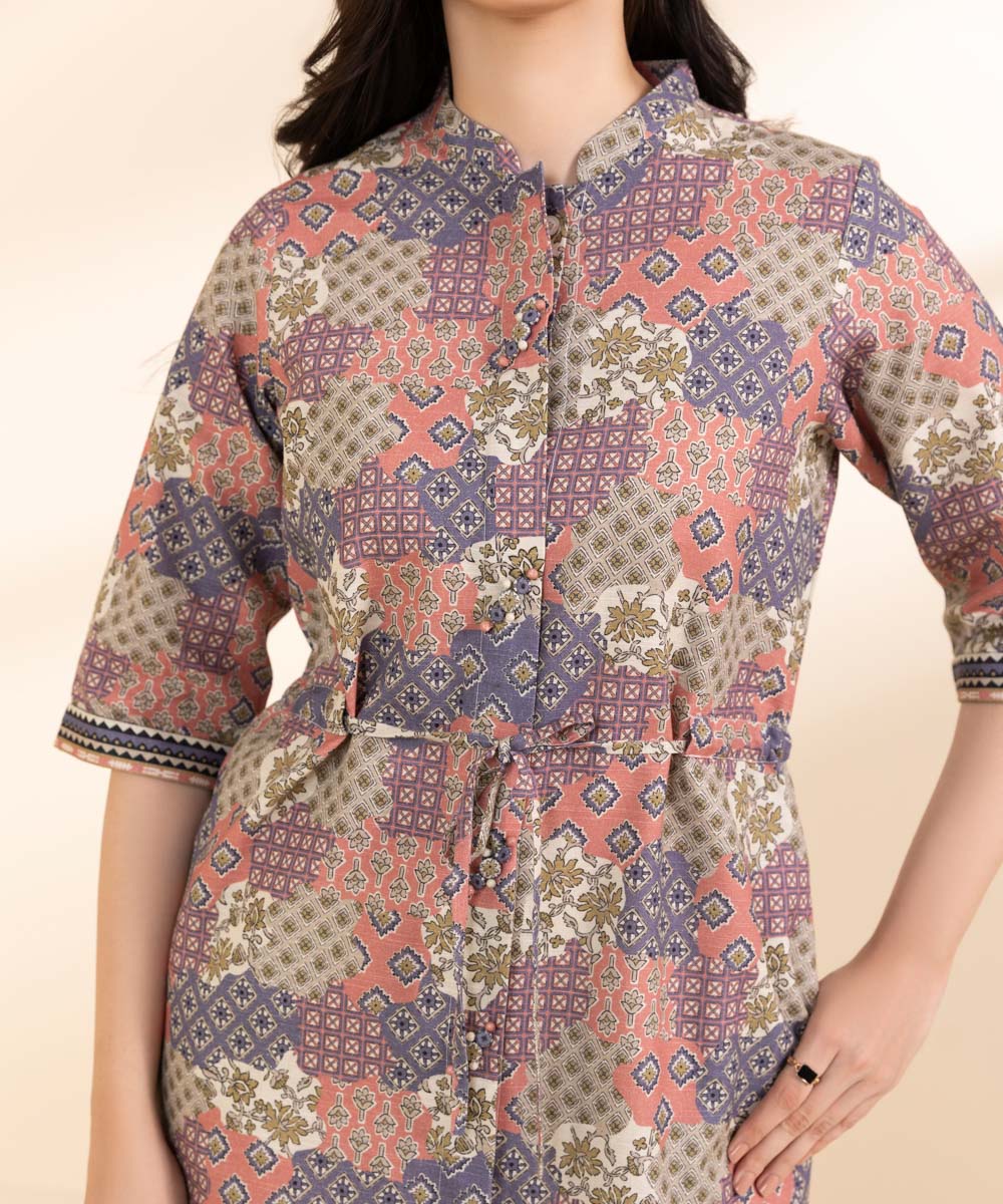 Women's Unstitched Light Khaddar Printed Multi 3 Piece Suit