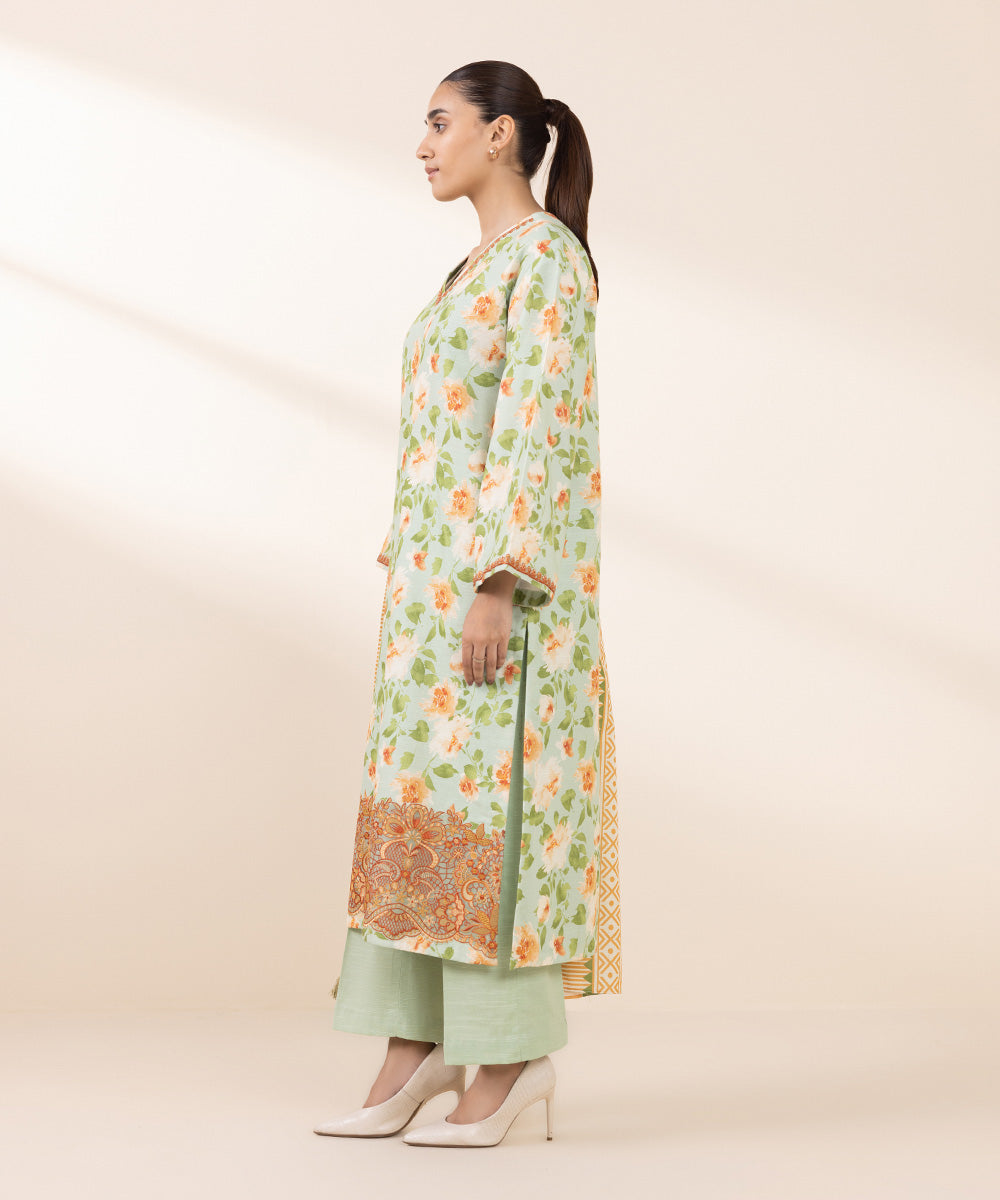 Women's Unstitched Embroidered Multicolour Khaddar Three Piece Suit