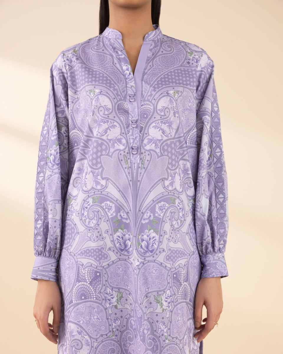 Unstitched Women's Purple Lawn 3 Piece Suit