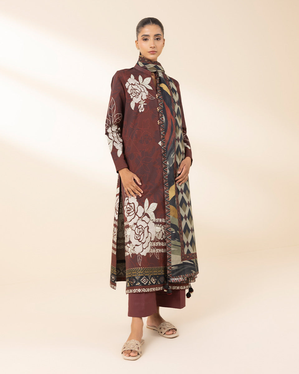 Unstitched Women's Red Lawn 3 Piece Suit