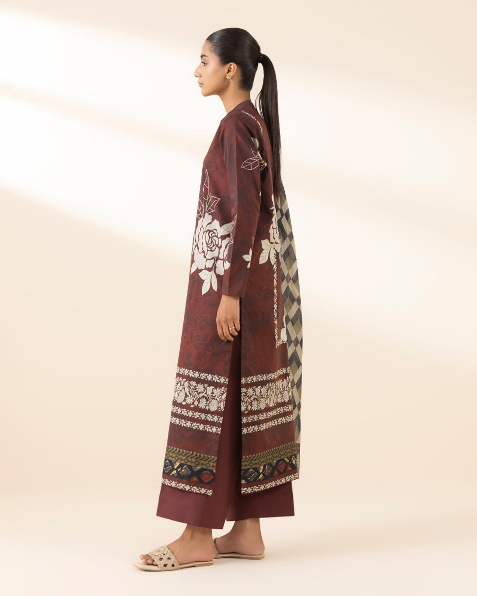 Unstitched Women's Red Lawn 3 Piece Suit