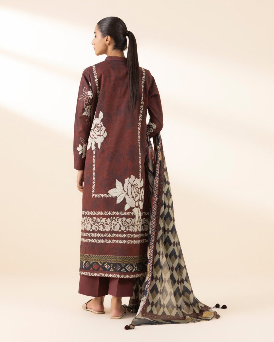 Unstitched Women's Red Lawn 3 Piece Suit