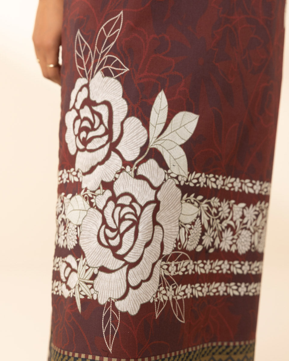 Unstitched Women's Red Lawn 3 Piece Suit
