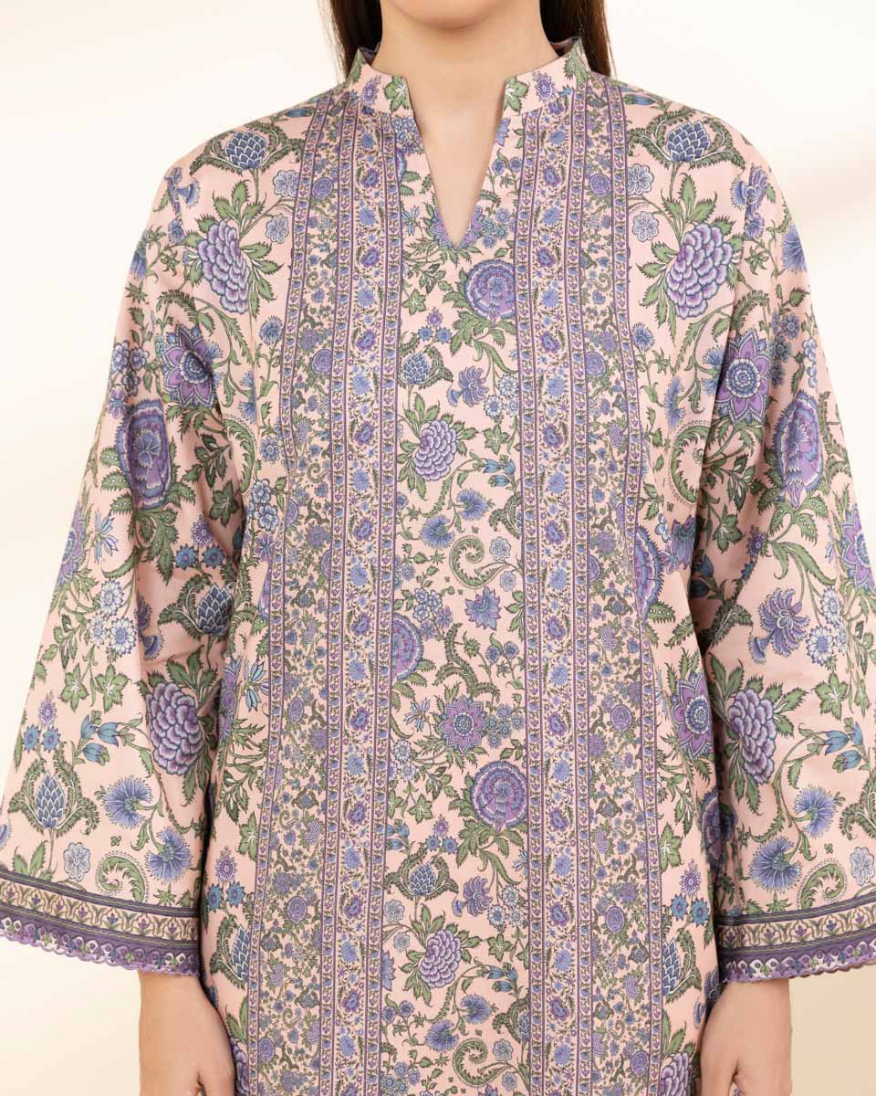 Unstitched Women's Pink Lawn 3 Piece Suit
