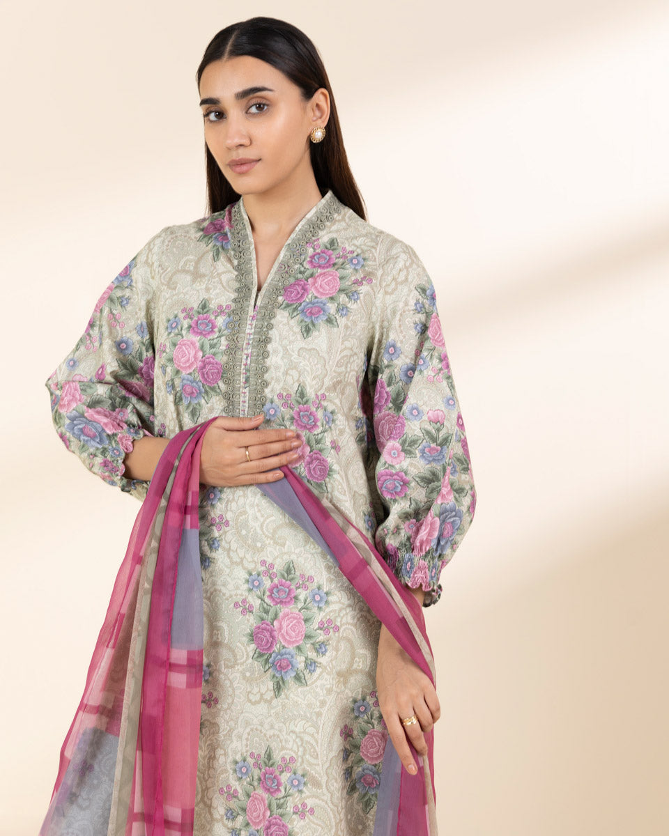 Unstitched Women's Multi Lawn 3 Piece Suit