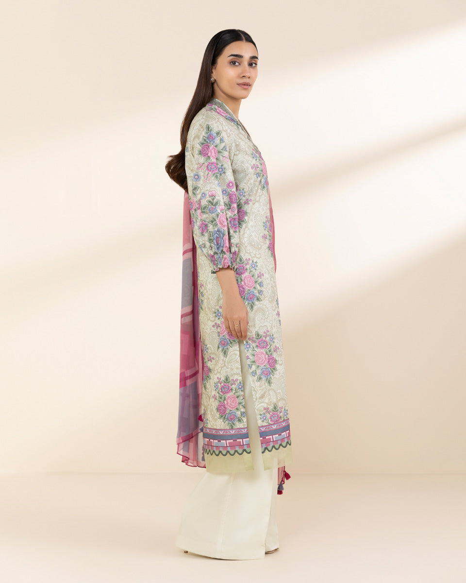 Unstitched Women's Multi Lawn 3 Piece Suit