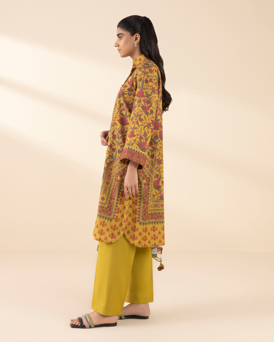 Unstitched Women's Yellow Lawn 3 Piece Suit