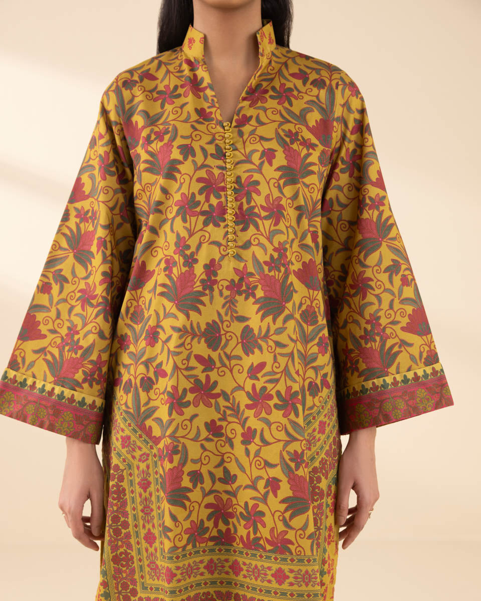 Unstitched Women's Yellow Lawn 3 Piece Suit