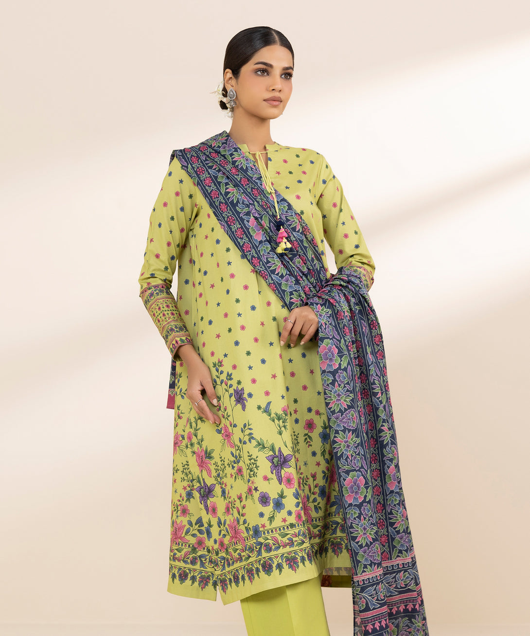 Women's Unstitched Lawn Printed Multi 3 Piece Suit