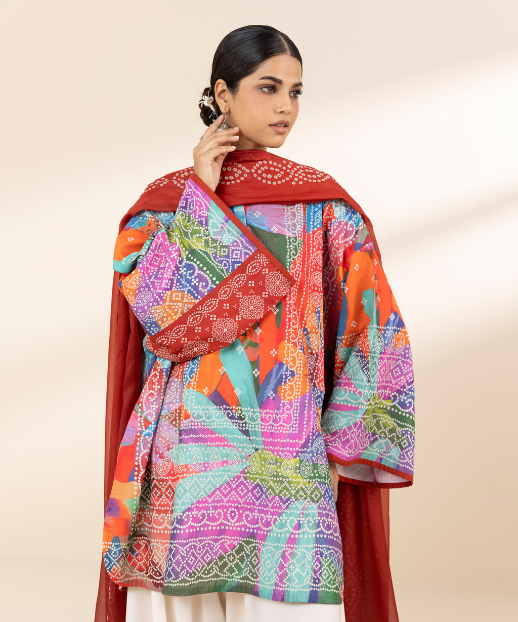 Women's Unstitched Lawn Printed Multi 2 Piece Suit