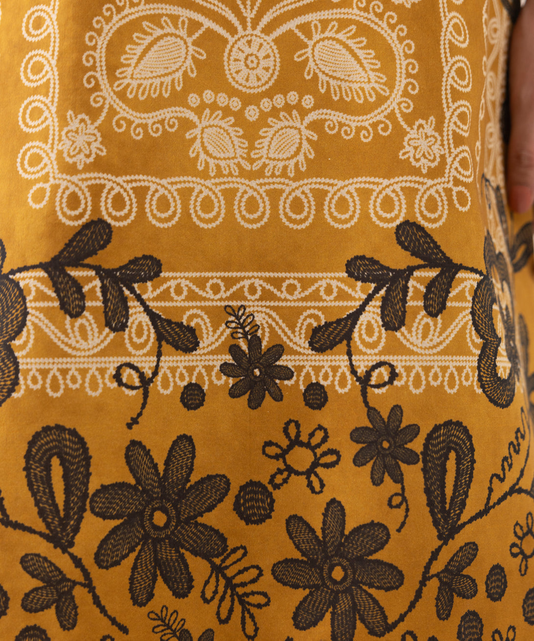 Women's Unstitched Lawn Printed Orange 3 Piece Suit