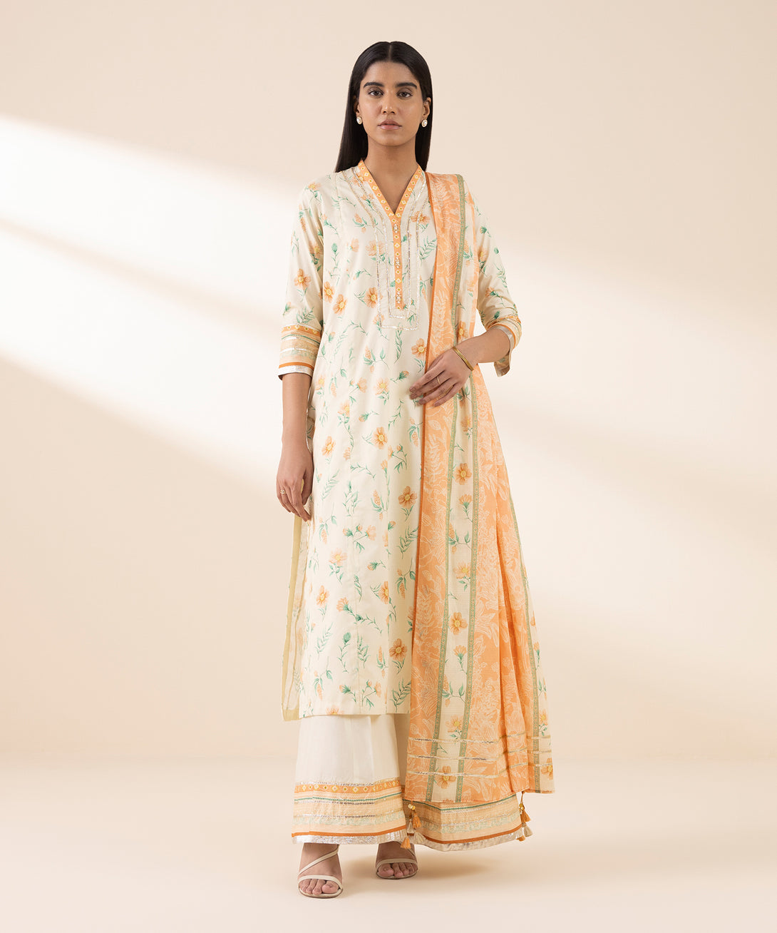 Women's Unstitched Lawn Printed Multi 3 Piece Suit