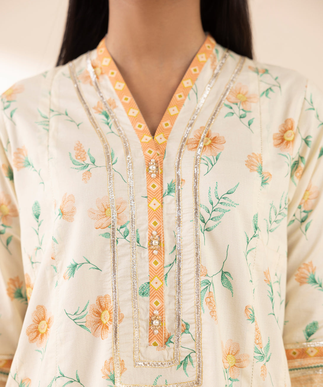 Women's Unstitched Lawn Printed Multi 3 Piece Suit