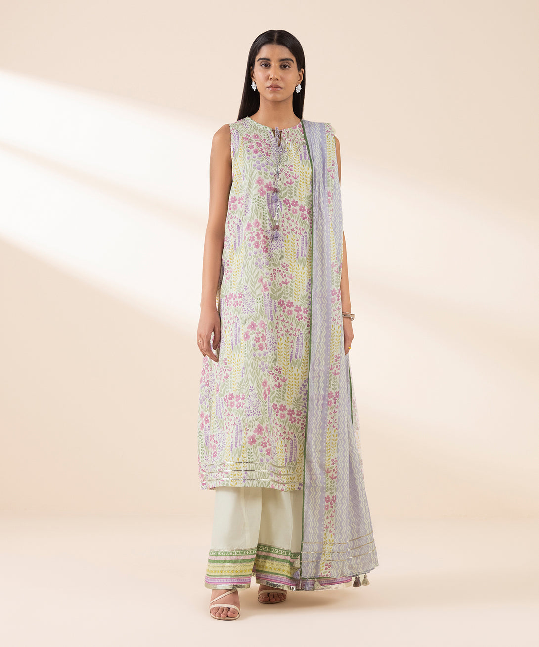 Women's Unstitched Lawn Printed Multi 3 Piece Suit