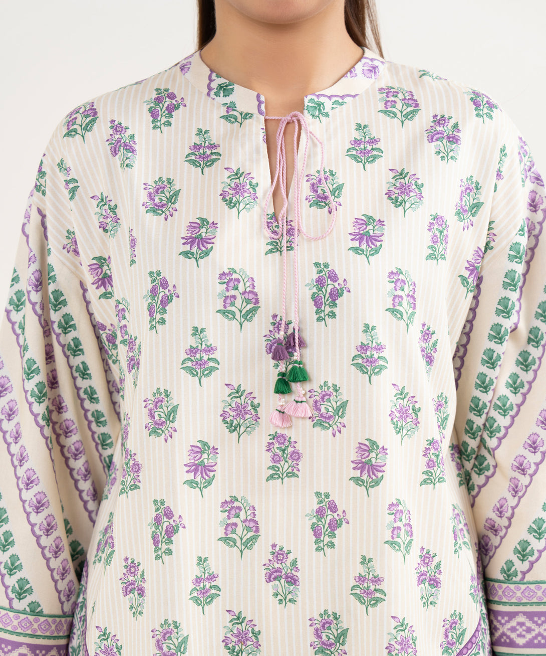 Women's Unstitched Cotton Printed Multi Three Piece Suit