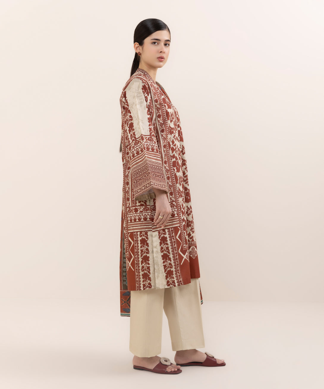 Women's Unstitched Cotton Printed Multi Three Piece Suit