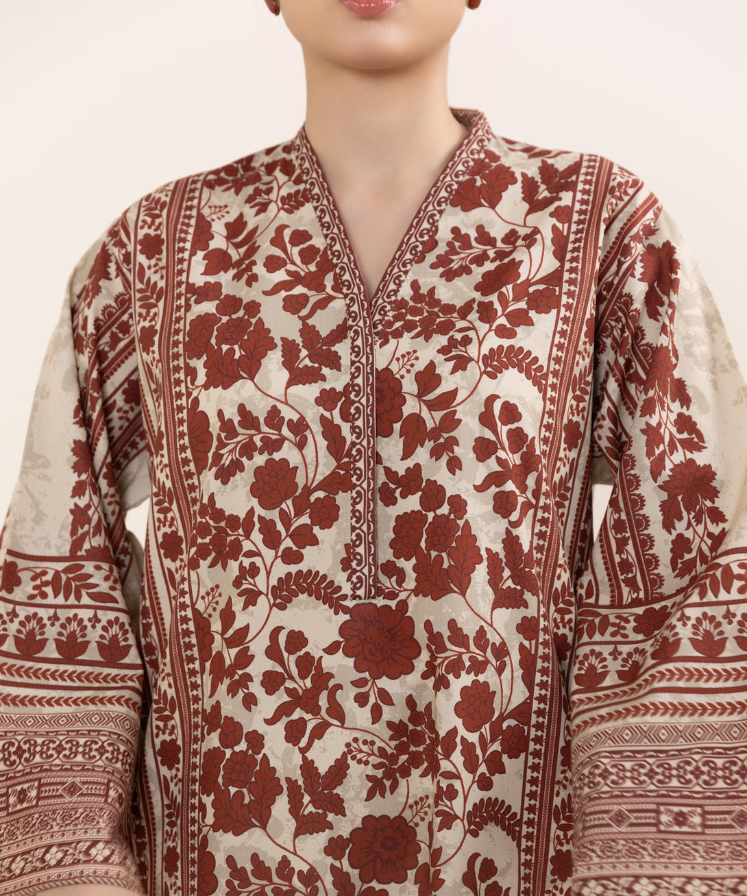 Women's Unstitched Cotton Printed Multi Three Piece Suit