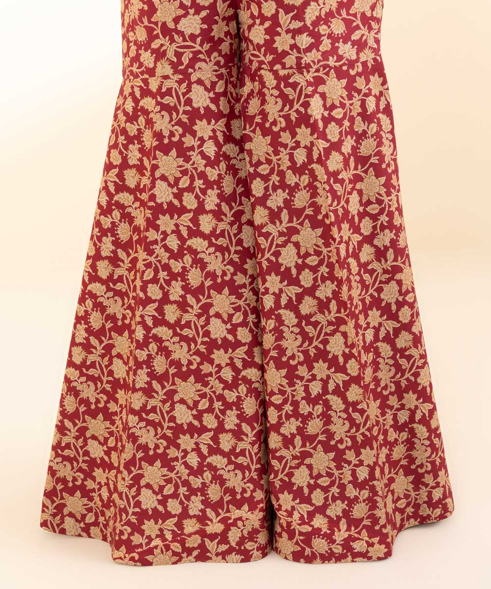 Unstitched Women's Red Lawn Embroidered 3 Piece Suit 