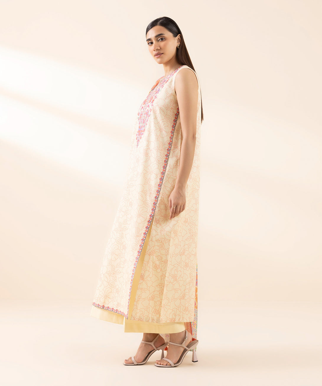 Women's Unstitched Lawn Embroidered Multi 3 Piece Suit