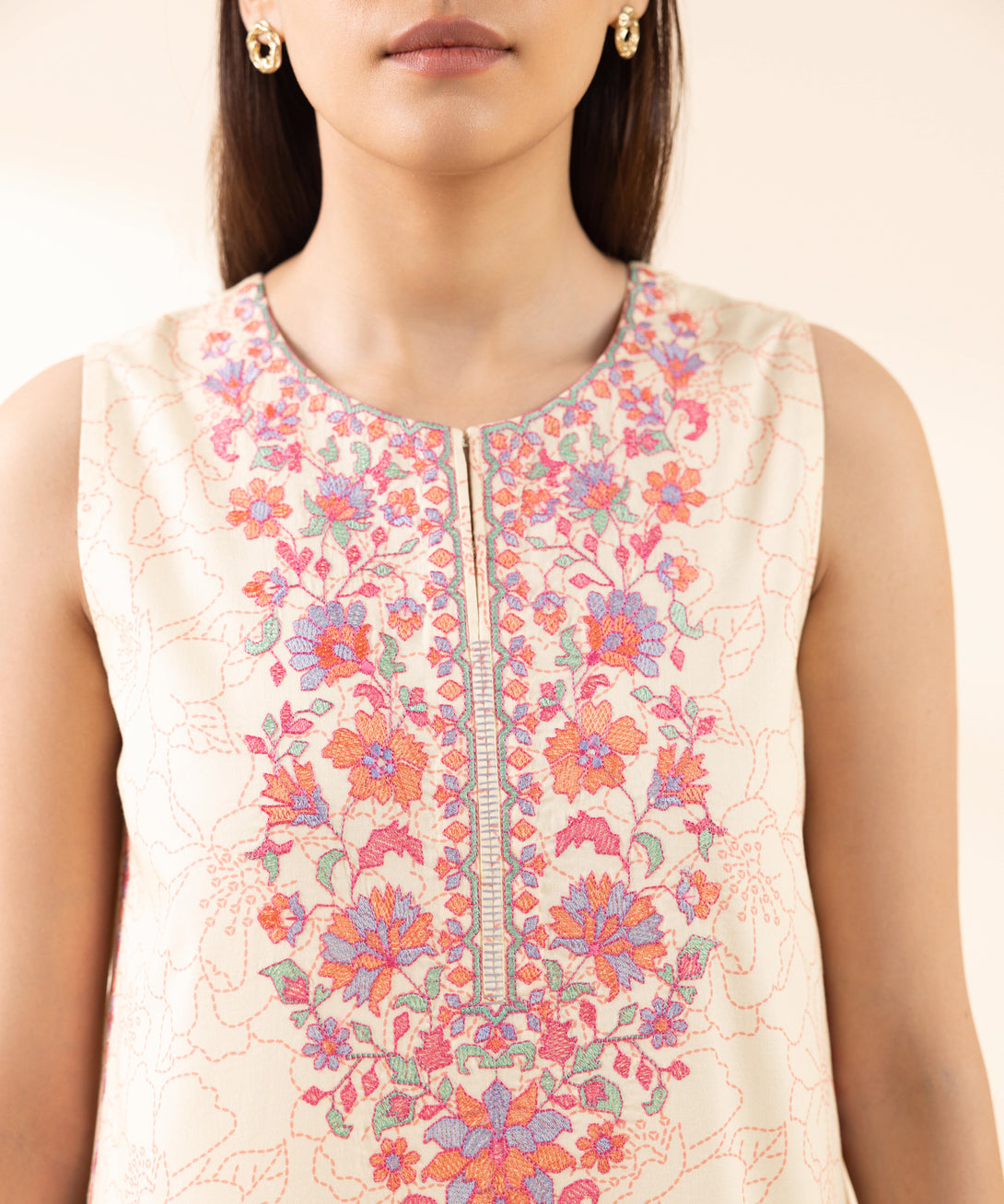 Women's Unstitched Lawn Embroidered Multi 3 Piece Suit