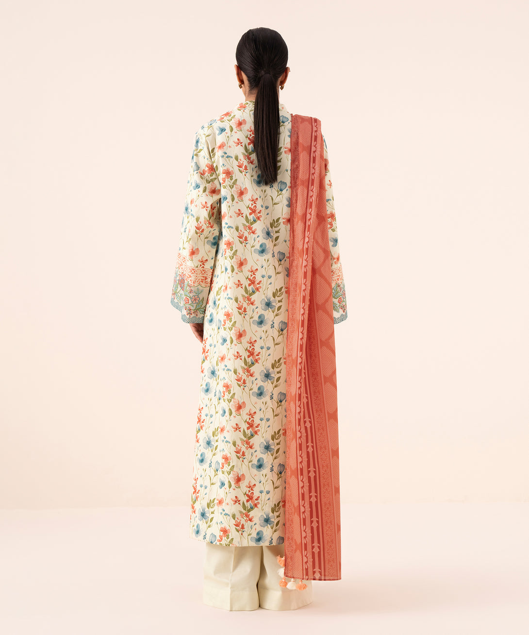 Women's Unstitched Cotton Embroidered Green 3 Piece Suit