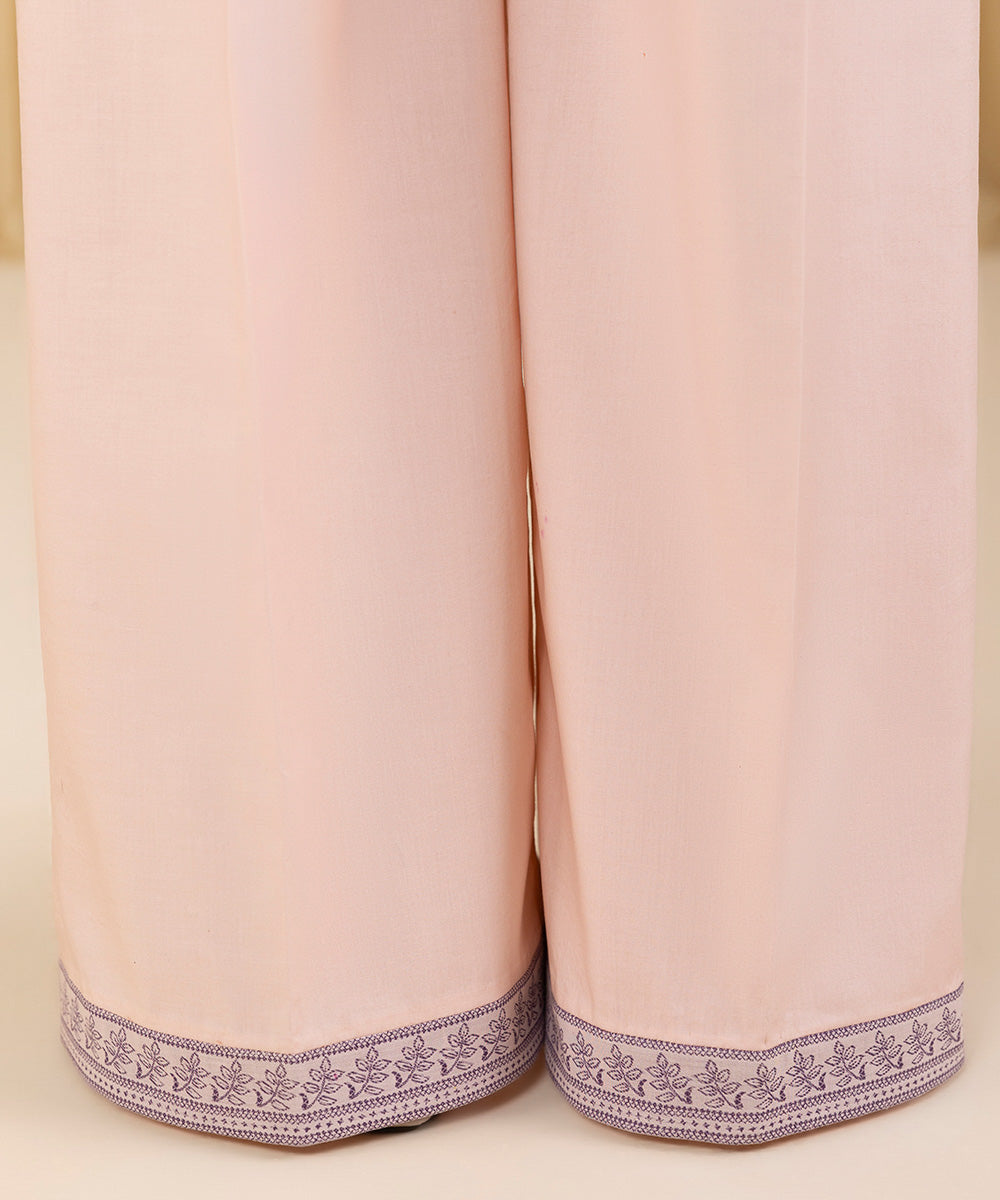 Unstitched Women's Pink Extra Weft Jacquard 3 Piece Suit