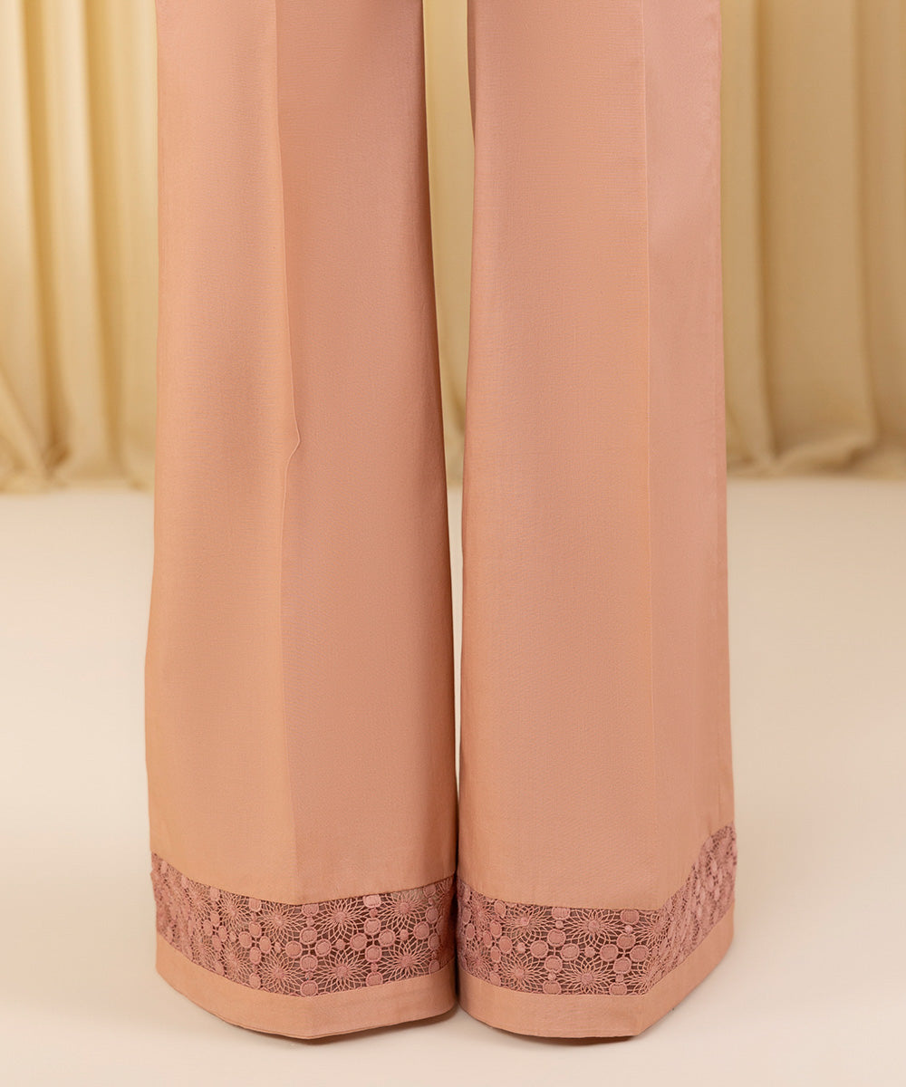 Unstitched Women's Pink Cotton Jacquard 3 Piece Suit