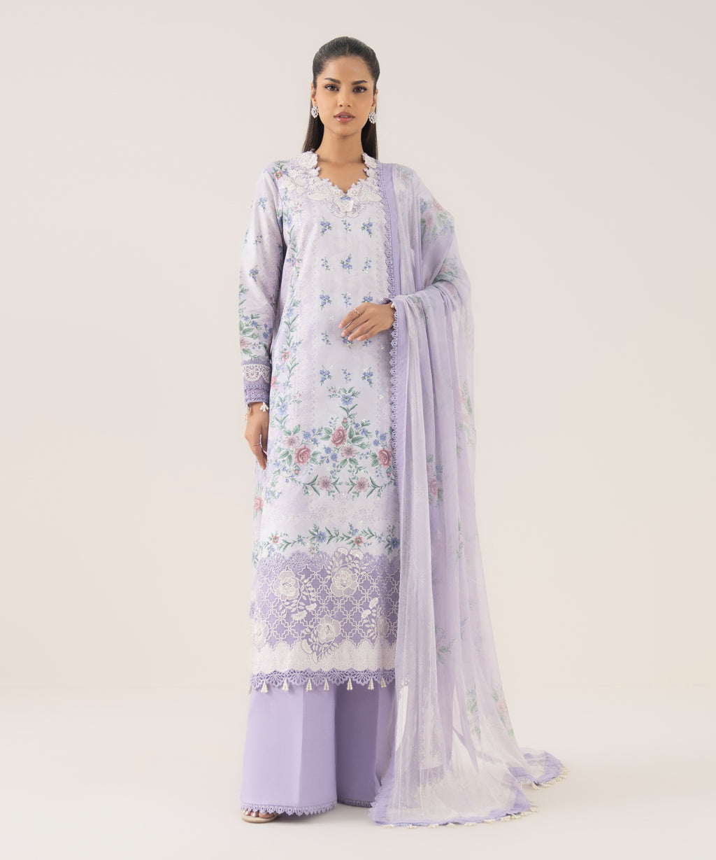 Women's Unstitched Pima Lawn Printed Three Piece Suit