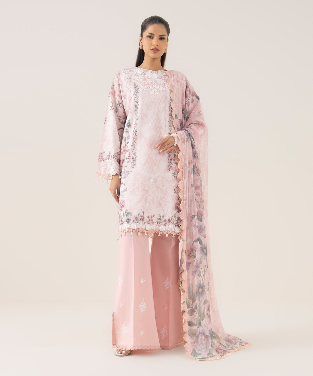 Women's Unstitched Pima Lawn Printed Three Piece Suit