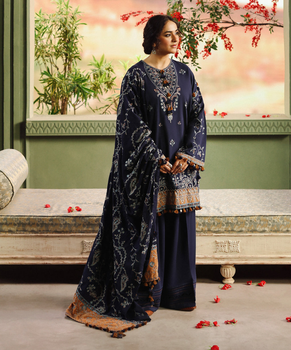 3 Piece - Embroidered Cotton Karandi Suit