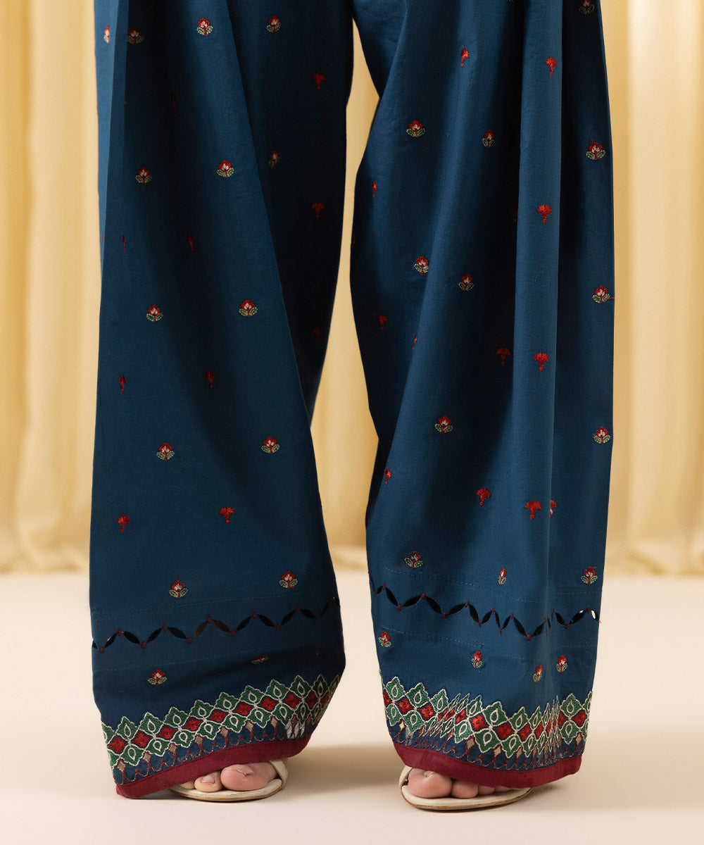 Unstitched Women's Blue Textured Lawn 3 Piece Suit