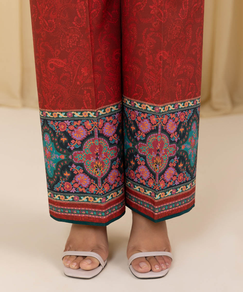 Unstitched Women's Red Lawn 3 Piece Suit
