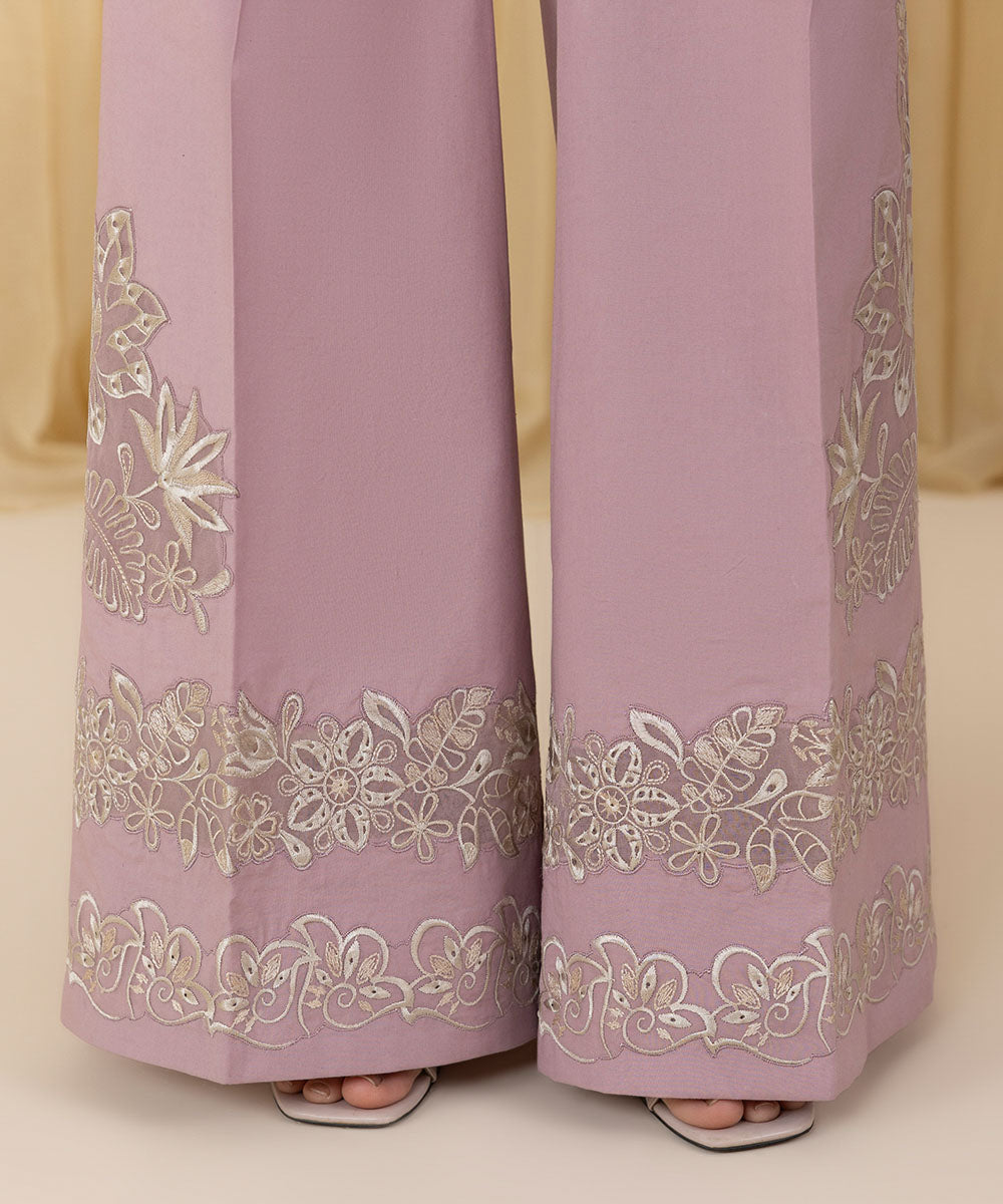 Unstitched Women's Pink Cotton Jacquard 3 Piece Suit