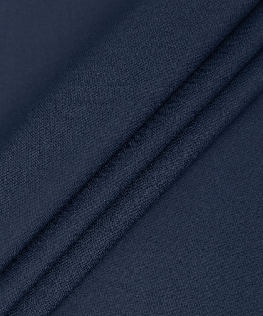 Mens Unstitched Navy Poly Viscos Blended Fabric full suit fabric