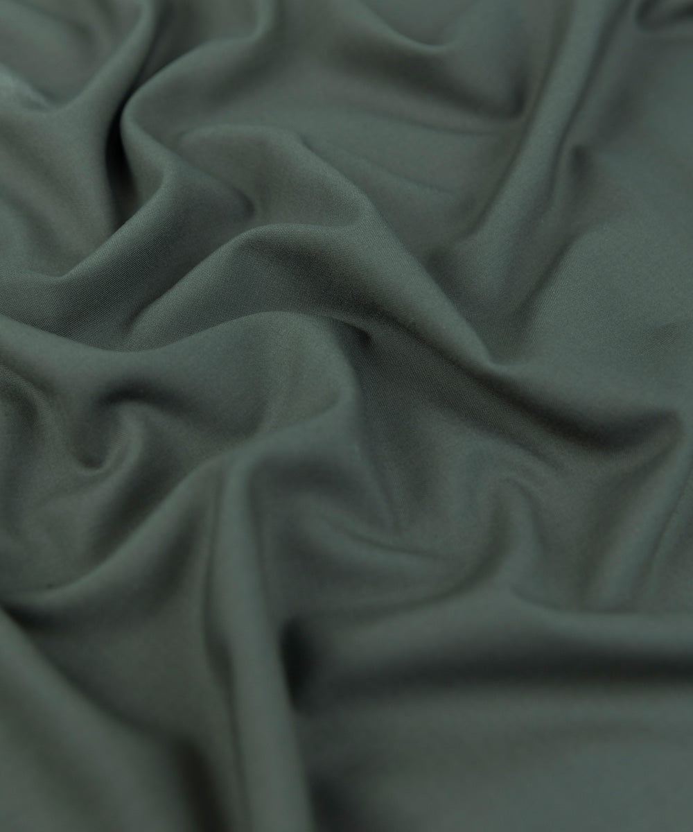 Mens Unstitched Dark Green Poly Viscos Blended Fabric full suit fabric