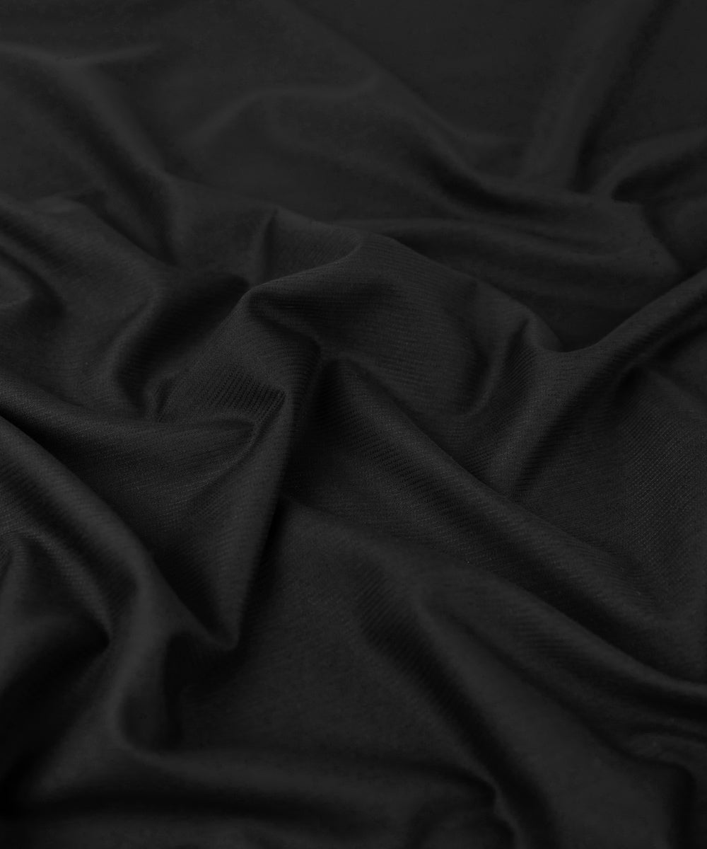 Mens Unstitched Black Blended Dobby Fabric full suit fabric