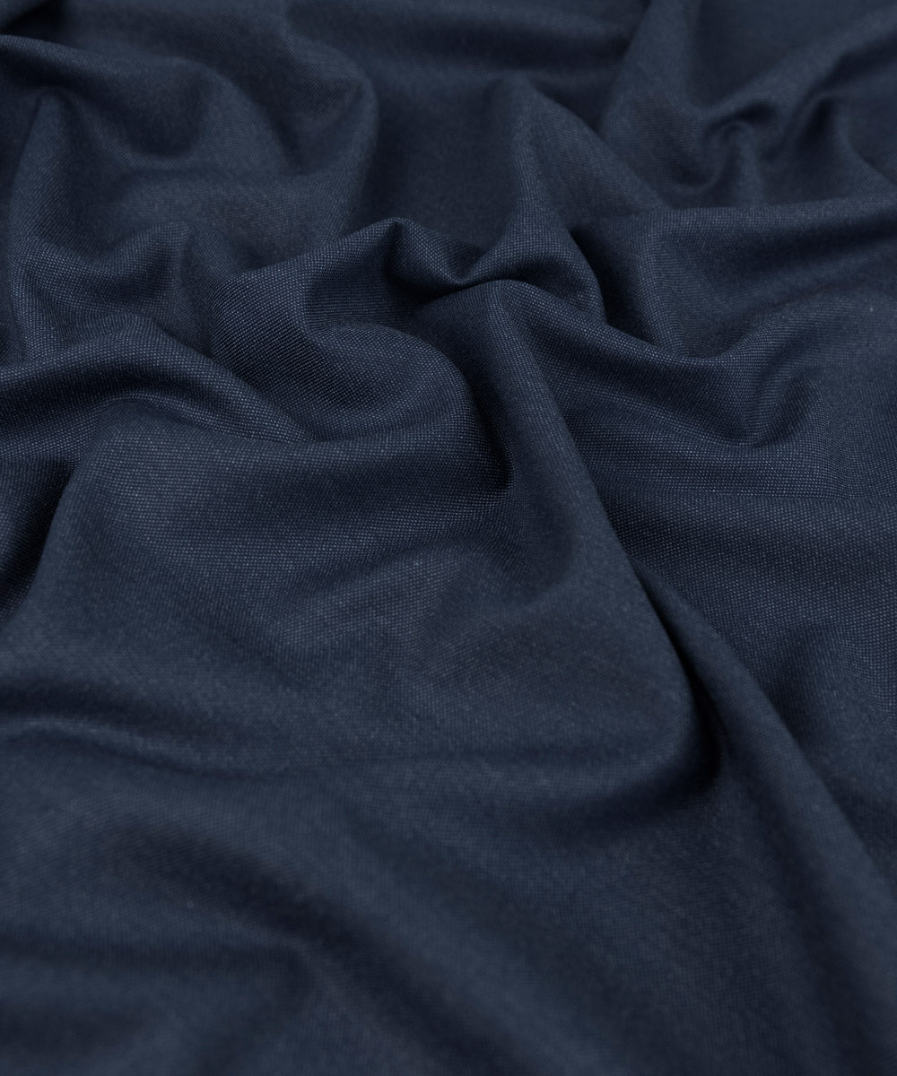 Mens Unstitched Blue Poly Viscose Blend full suit fabric