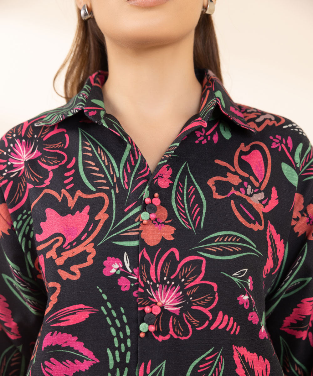 Women's Unstitched Khaddar Printed Multi Shirt