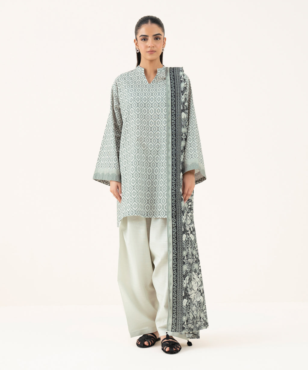Women's Unstitched Lawn Printed Multi Two Piece Suit
