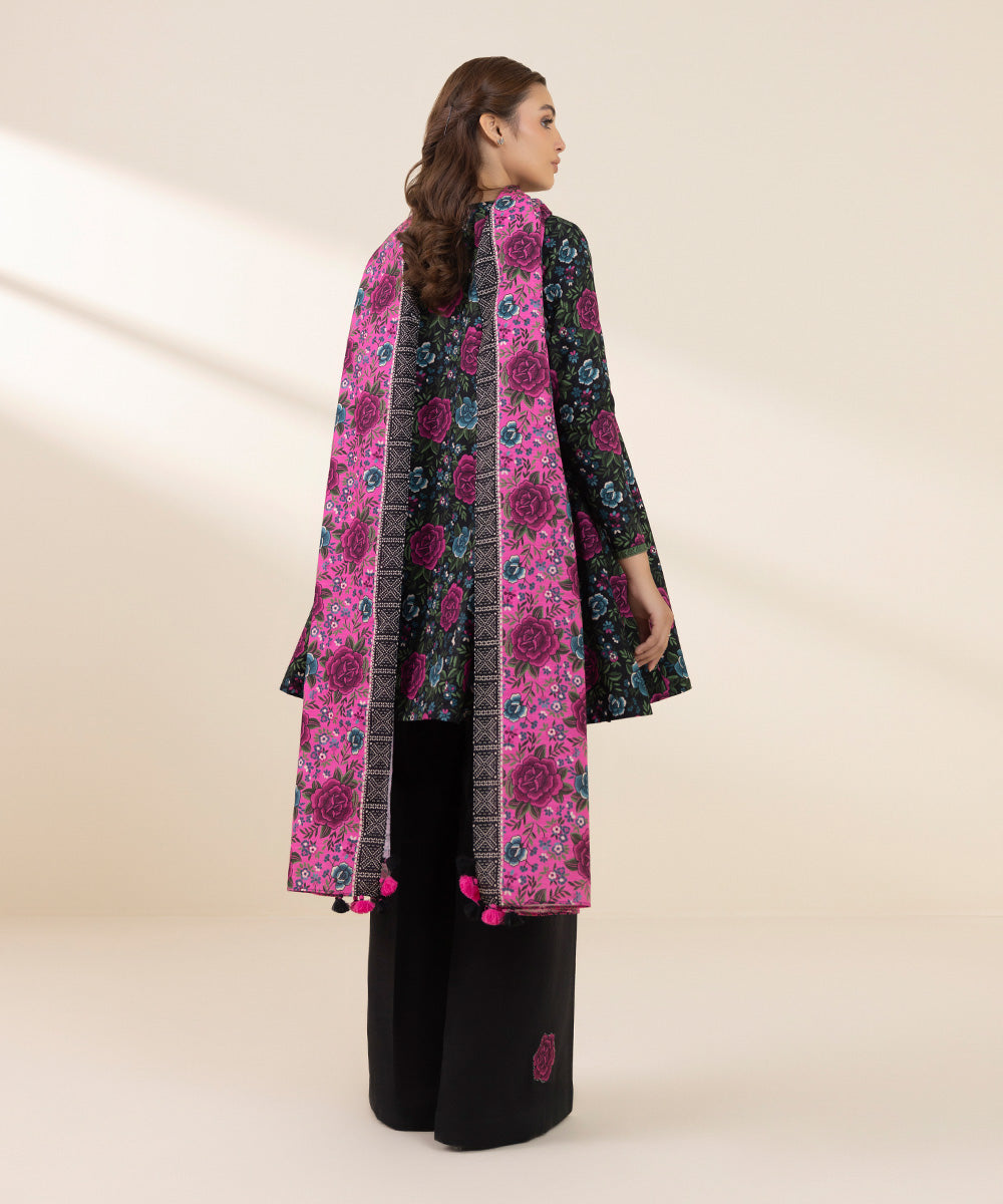 Women's Unstitched Khaddar Printed Multi 2 Piece Suit