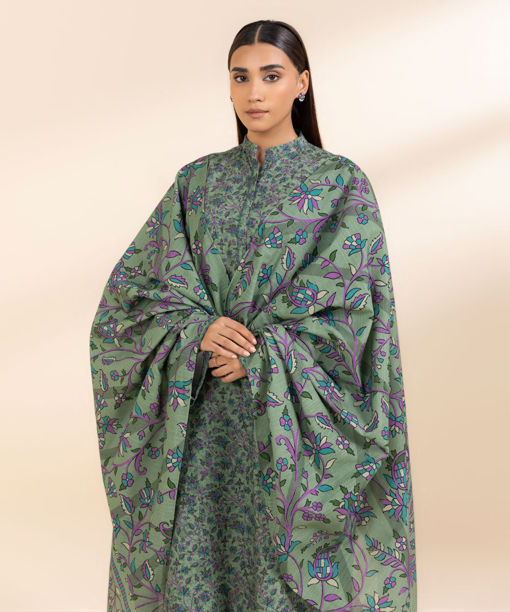 Women's Unstitched Light Khaddar Shirt and Dupatta