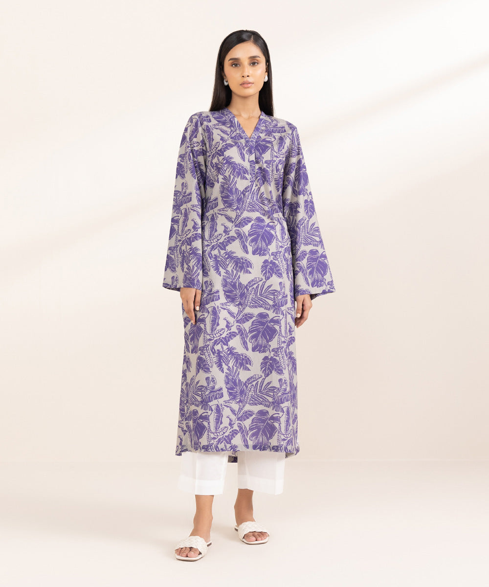 Women's Pret Lawn Printed Purple A-Line Shirt