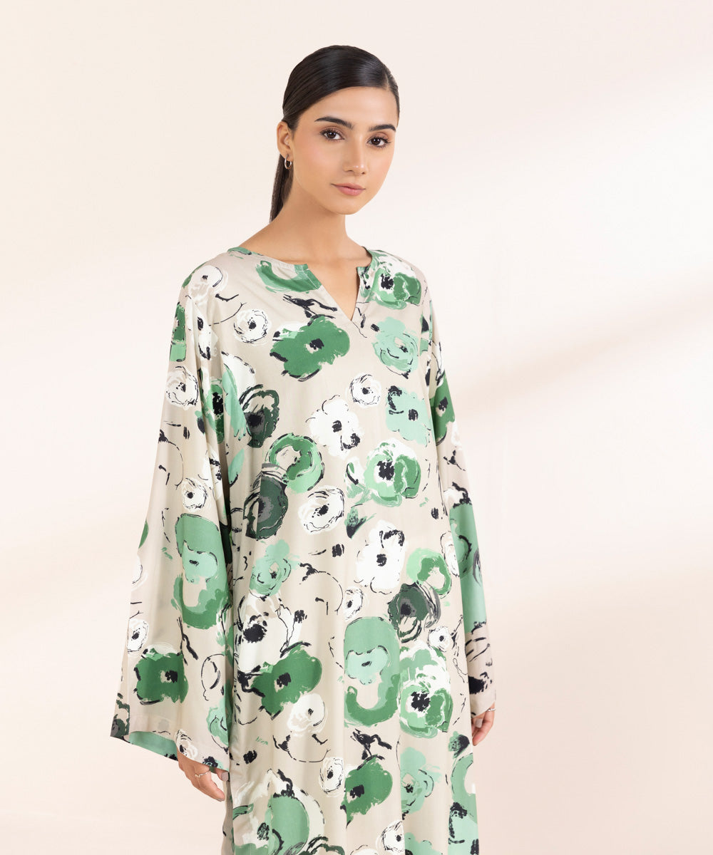 Women's Pret Arabic Lawn Printed Multi Boxy Shirt