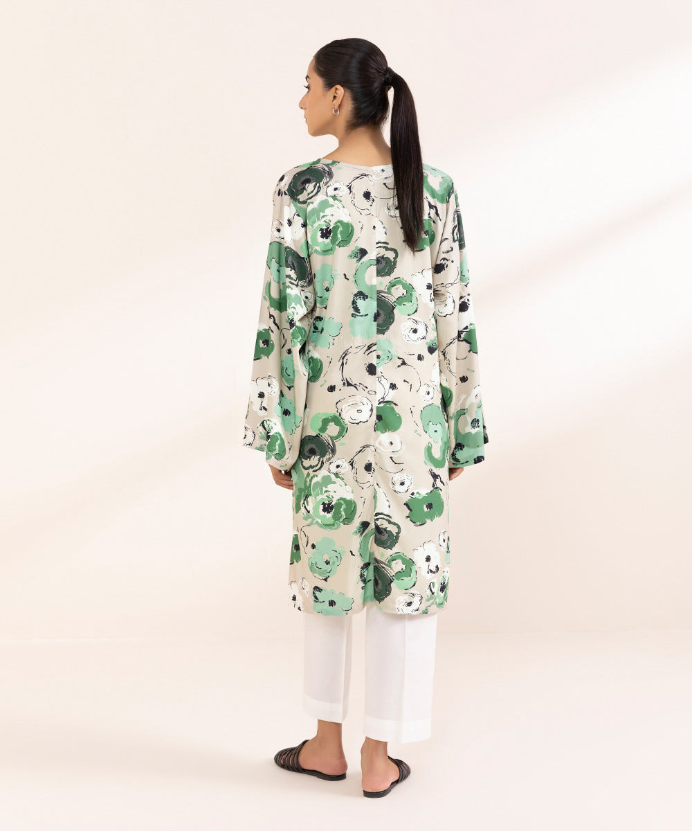 Women's Pret Arabic Lawn Printed Multi Boxy Shirt