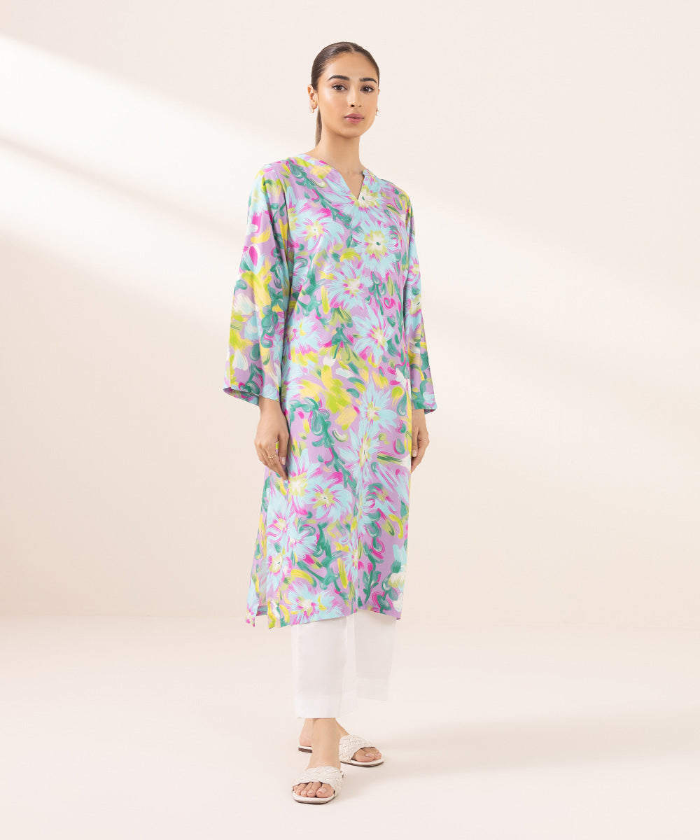 Women's Pret Arabic Lawn Printed Multi A-Line Shirt