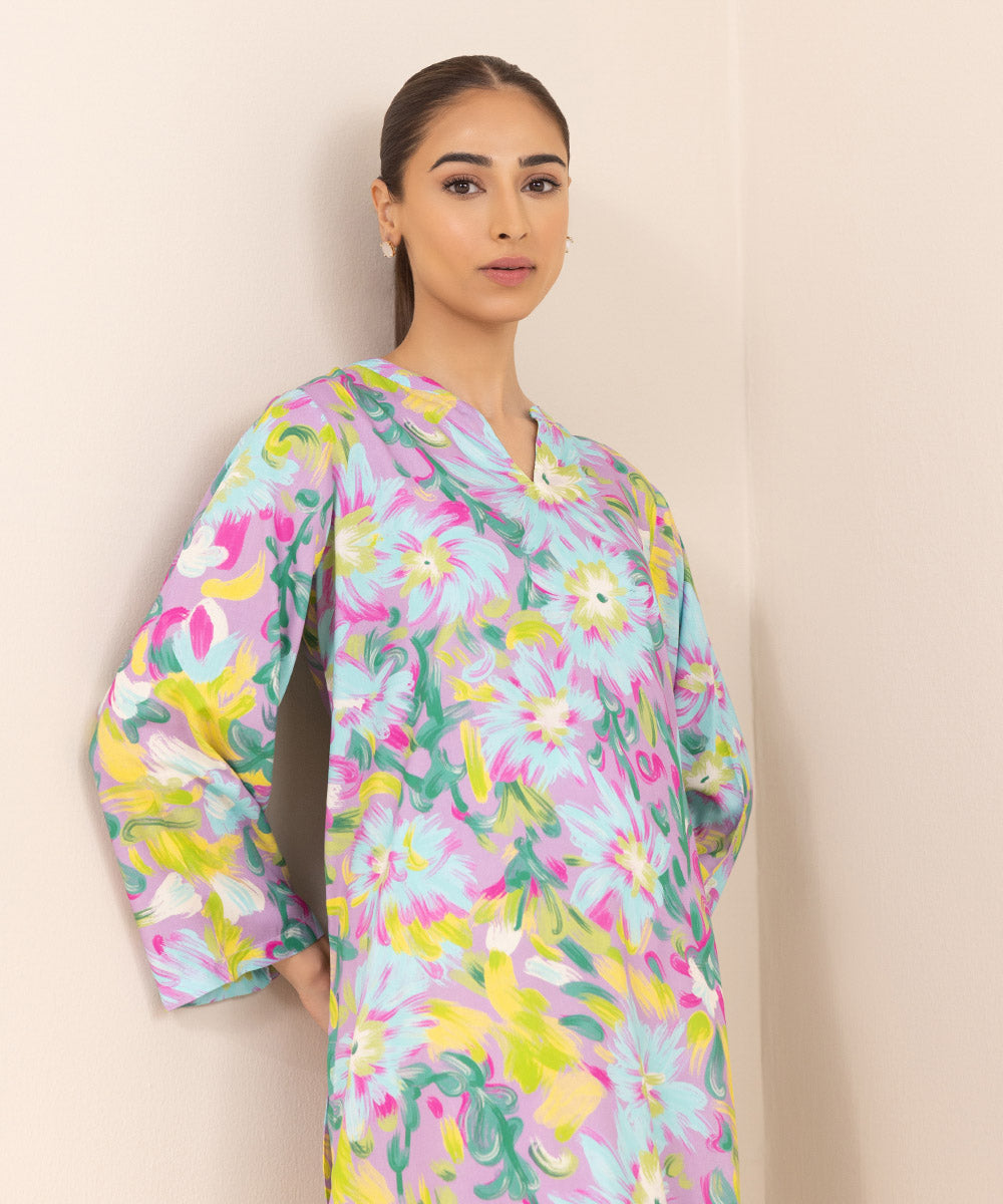 Women's Pret Arabic Lawn Printed Multi A-Line Shirt