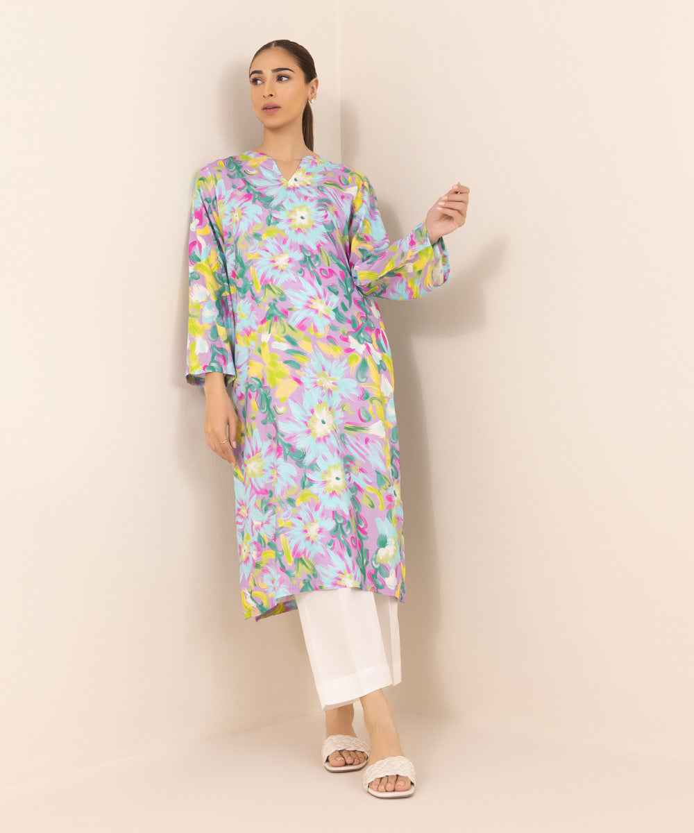 Women's Pret Arabic Lawn Printed Multi A-Line Shirt